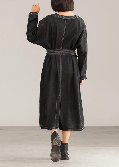 Moderne Baumwollkleidung für Damen, modisch, High Street, lockere Übergröße, langärmeliges Kleid