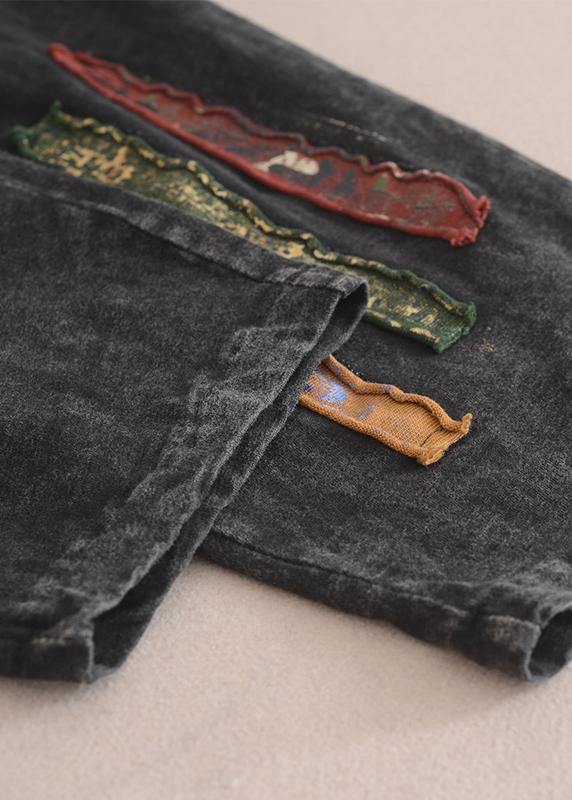 Modern cotton crane Organic Vintage Cotton Loose Short Sleeve Blouse And Pants - SooLinen