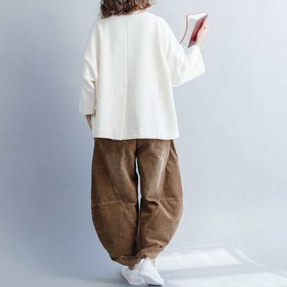 Moderne baumwolle kran tops Korea O neck Shirts weiß baumwolle bluse