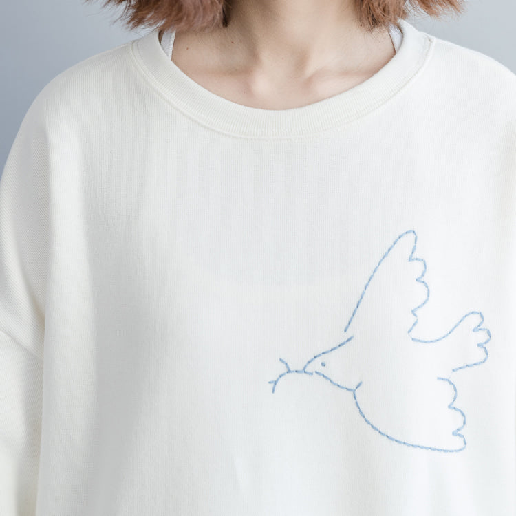 Moderne baumwolle kran tops Korea O neck Shirts weiß baumwolle bluse