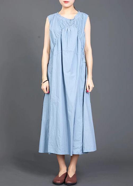 Modern cotton tunic pattern Drops Design Folded Lacing Irregular Splice Solid Color Dress - SooLinen