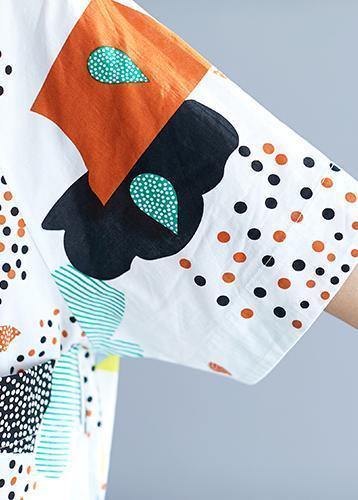 Modern prints cotton clothes big pockets Dresses summer Dress - SooLinen