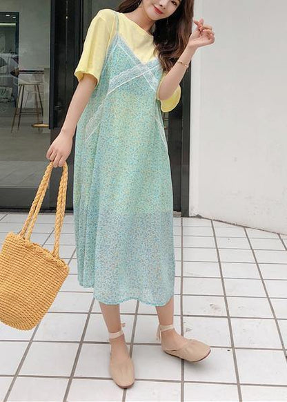 Modern sleeveless chiffon clothes Women Photography green Maxi Dress summer - SooLinen