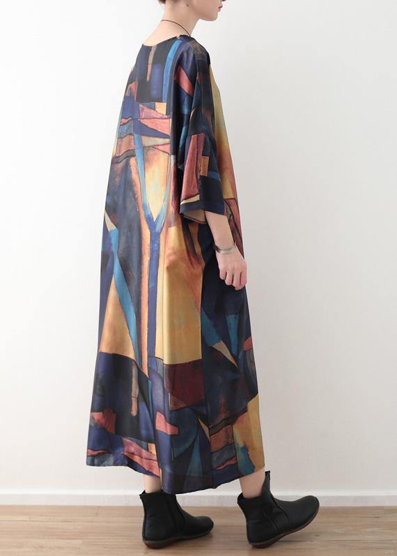 Modern yellow green patchwork color chiffon quilting clothes bracelet sleeved Art summer Dress - SooLinen