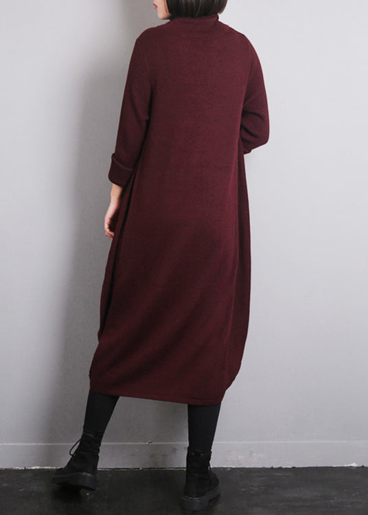 Mulberry O-Ausschnitt Strick-Baumwollfaden Pulloverkleid Herbst