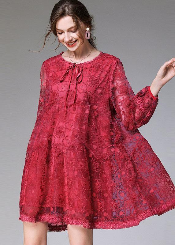 Mulberry O-Neck Tulle Spring Cute Long Sleeve Maxi Dress - SooLinen