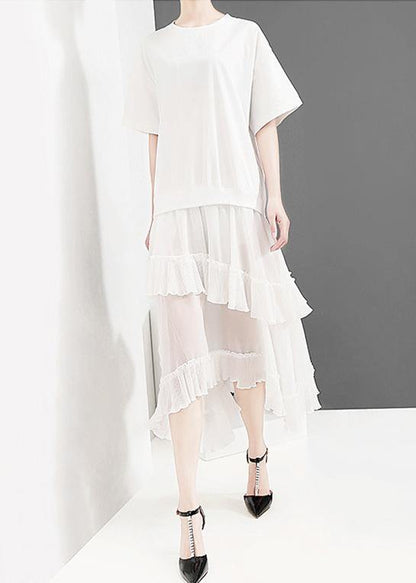 Muchiffon dress long Korea Fashion Casual Solid Color - SooLinen