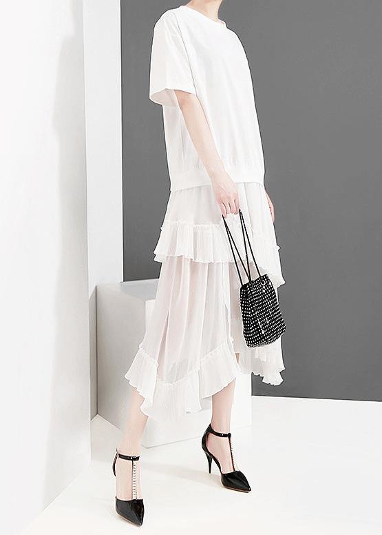 Muchiffon dress long Korea Fashion Casual Solid Color - SooLinen