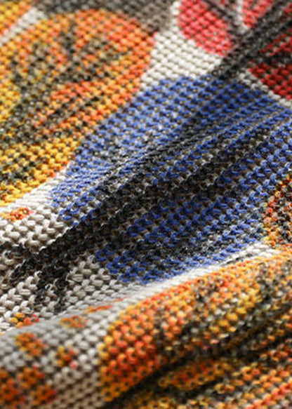 Lässige Weste aus gestricktem Stoff mit natürlichem Print in Beige