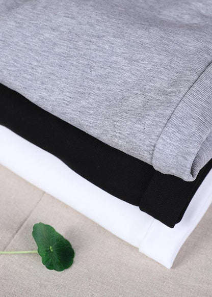 Natural Black Elastic Waist Patchwork Pants Summer Cotton - SooLinen