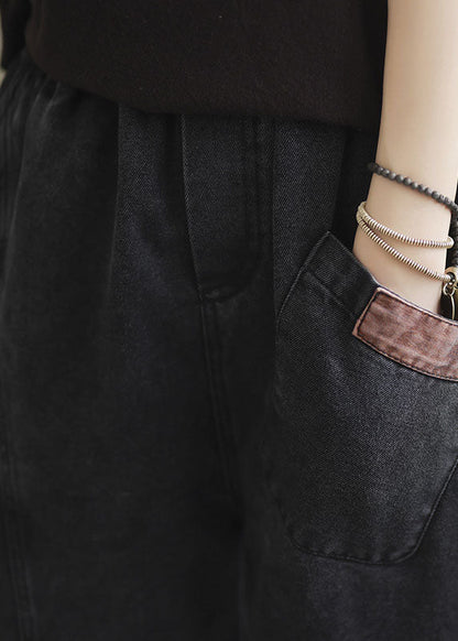 Natürliche Blaue elastische taille Taschen denim Hosen Frühling