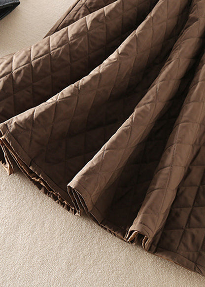 Natürliche braune Taschen dicken festen Rock Winter