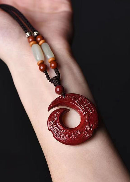 Collar con colgante de cinabrio natural para atraer la riqueza
