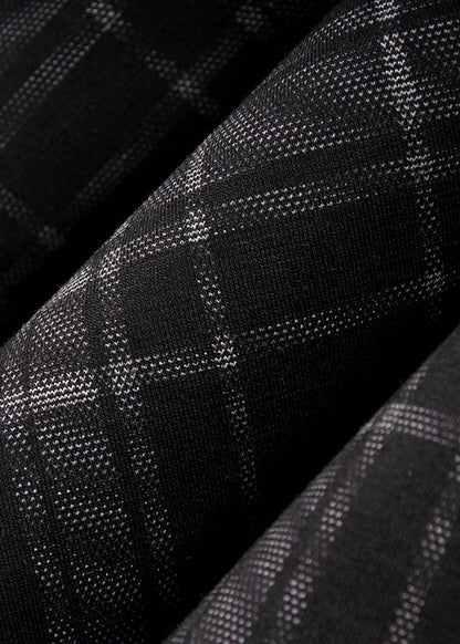 Natürliche Dunkelgrau Asymmetrische Plaid Baumwolle Röcke Frühling