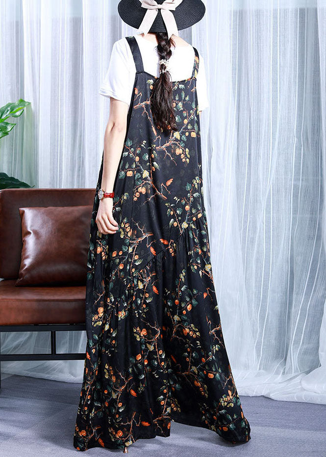 Naturgrüner V-Ausschnitt Print Seidenoverall Jumpsuit Frühling