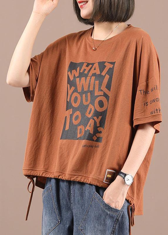 Natural Navy Print Graphic Regular Summer Half Sleeve T Shirts - SooLinen