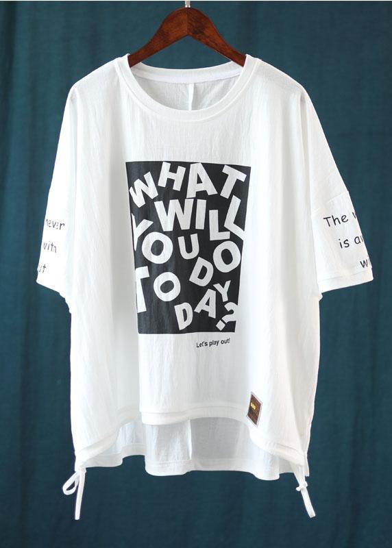 Natural Navy Print Graphic Regular Summer Half Sleeve T Shirts - SooLinen