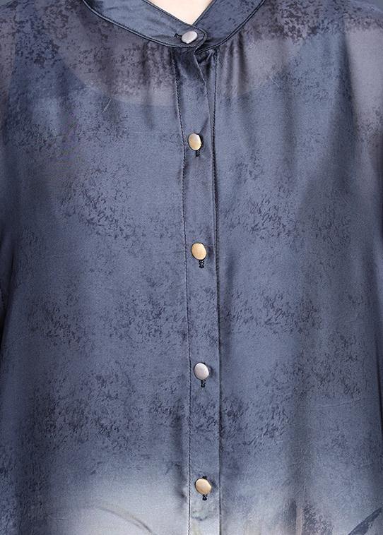 Natural Red Print Button Silk Women Sets Two Pieces Summer - SooLinen