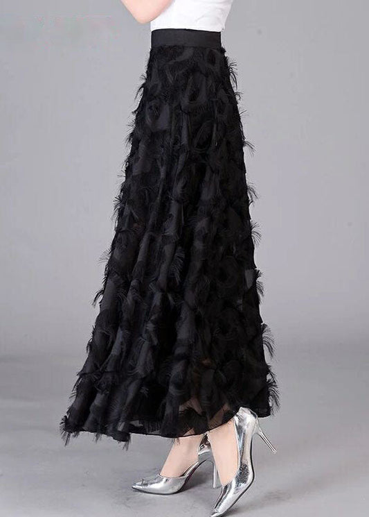 Natürliche weiße Chiffonröcke mit Quasten Frühling