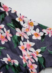 Natural o neck half sleeve cotton linen clothes For Women Fashion Ideas navy print Dress summer - SooLinen