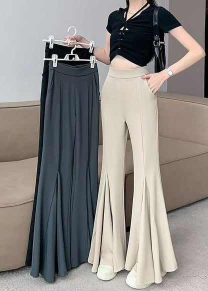 New Apricot High Waisted Pockets Flared Pants Summer