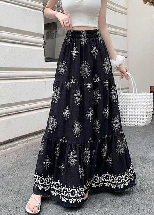 Neue schwarze A-Linien-Röcke mit Print für den Sommer