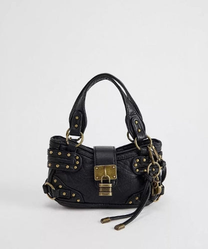 Nuevo y elegante bolso para teléfono de piel sintética con remaches negros