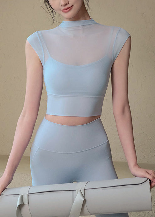 New Blue Stand Collar Gymshark Sports Bra
