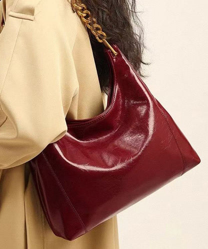 Neue rote Boutique-Schultertasche aus Kunstleder mit großem Fassungsvermögen