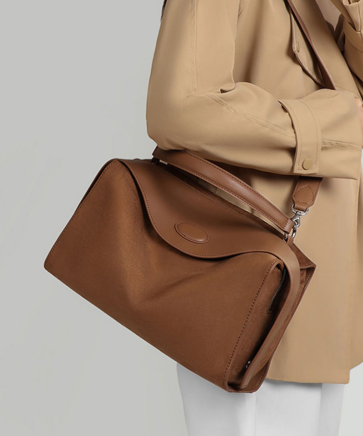 New Brown Solid Durable Calf Leather Doctor Bag