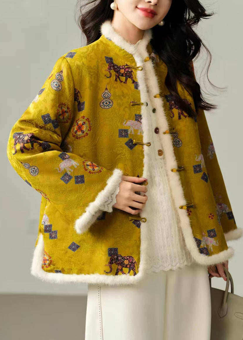 Neuer chinesischer schwarzer Jacquard-Nerzpelzmantel mit feiner Baumwollfüllung für den Winter