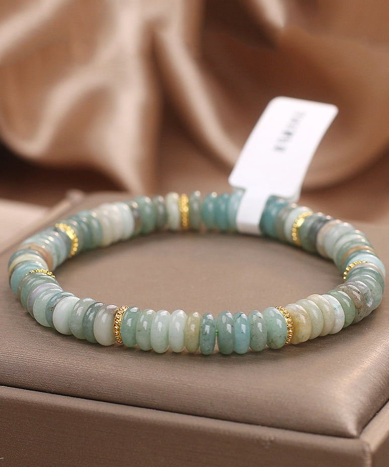 New Chinese Green Jade Abacus Bead Bracelet