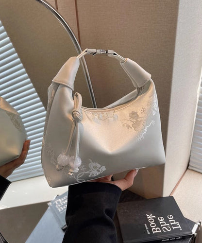 New Chinese Style Beige Embroidered Versatile Tote Bag