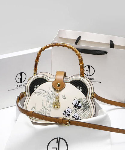 New Chinese Style Embroidered Bamboo Knot Panda Handheld Crossbody Bag