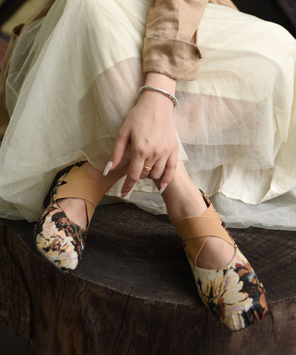 New Chinese Style Grass Green Cross Strap Mary Jane Shoes