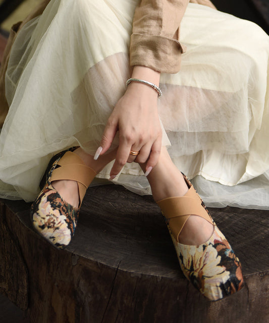 New Chinese Style Grass Green Cross Strap Mary Jane Shoes