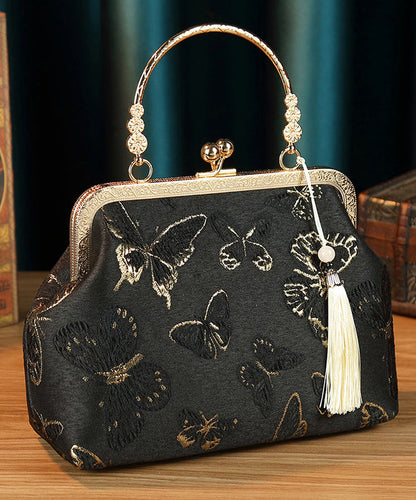 New Chinese Style Khaki Versatile Tassel Pearl Tote Bag