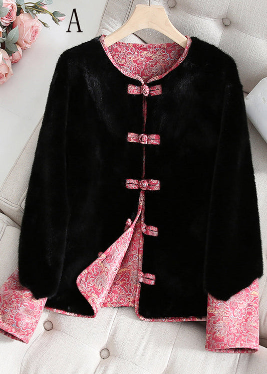 New Chinese Style Mink Velvet Wear On Both Sides Short Coat
