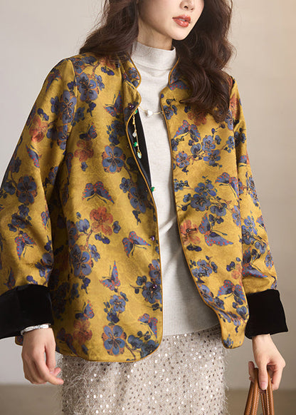 Neue Jacke im chinesischen Stil aus Seidenvelours-Jacquard, beidseitig tragbar, Frühling