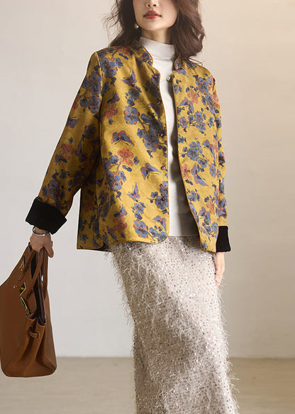 Neue Jacke im chinesischen Stil aus Seidenvelours-Jacquard, beidseitig tragbar, Frühling