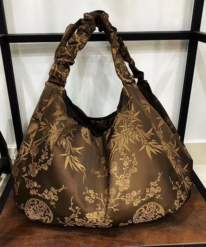 New Chinese Style Versatile Coffee Print Shoulder Bag