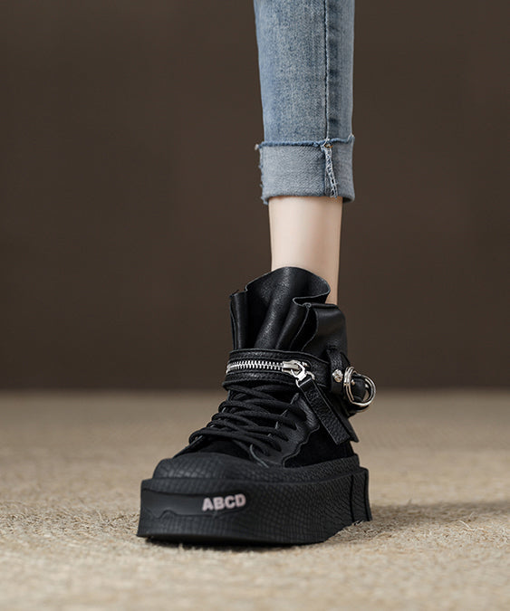 Nuevas botas con cordones de piel de vacuno color chocolate