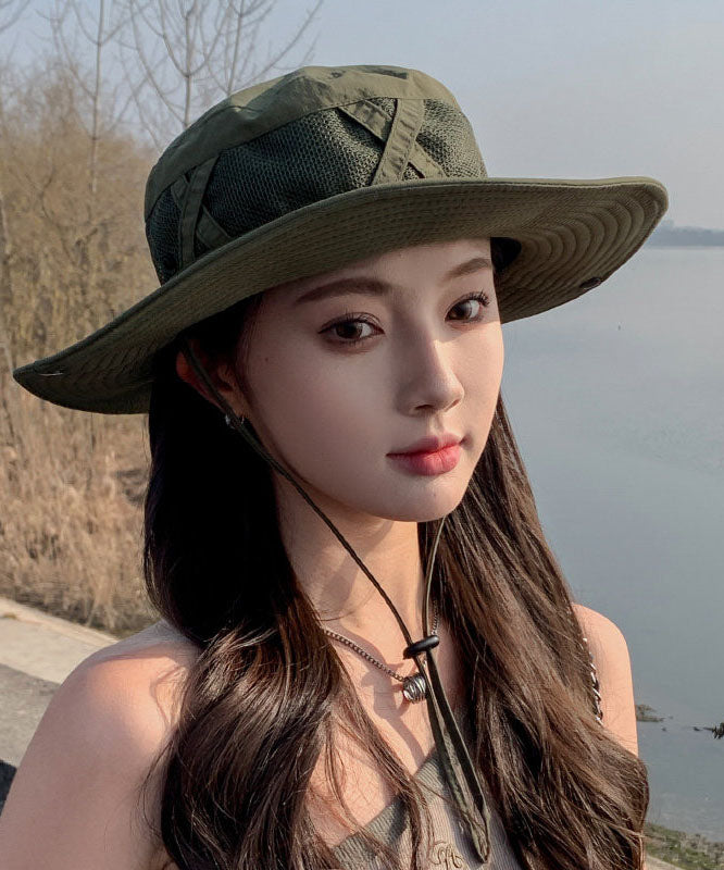 New Coffee Large Eaved Outdoor Breathable Bucket Hat