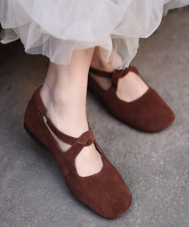 New Comfy Flat Feet Shoes Green Suede Cross Strap