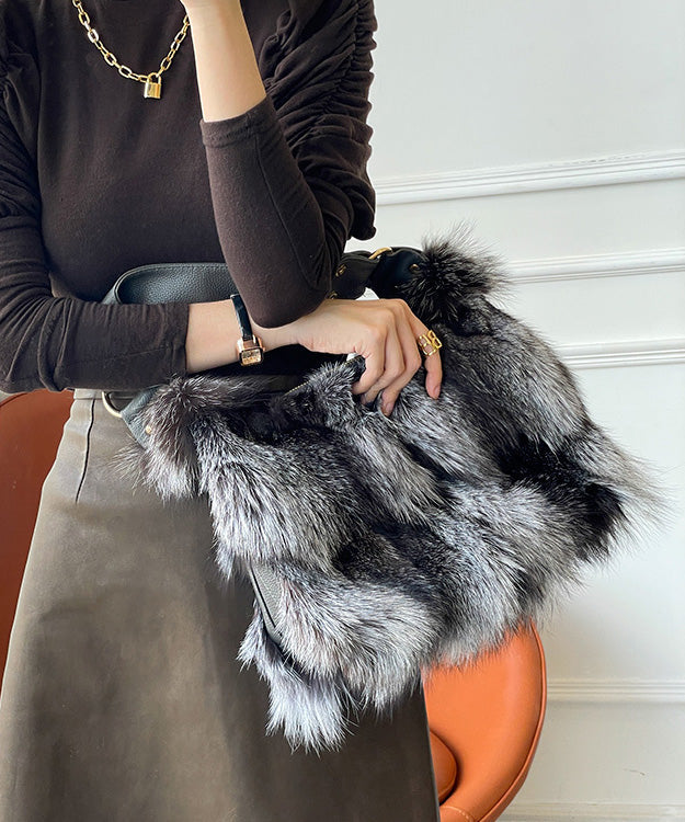 New Fashion Fox Fur Patchwork Shoulder Bag