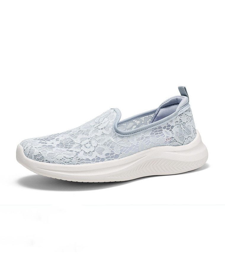 New Flat Feet Shoes Grey Lace Breathable Mesh