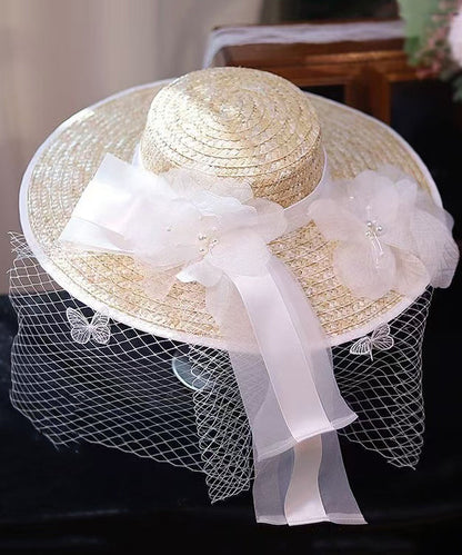 New French Lace Flower Countryside Style Straw Hat