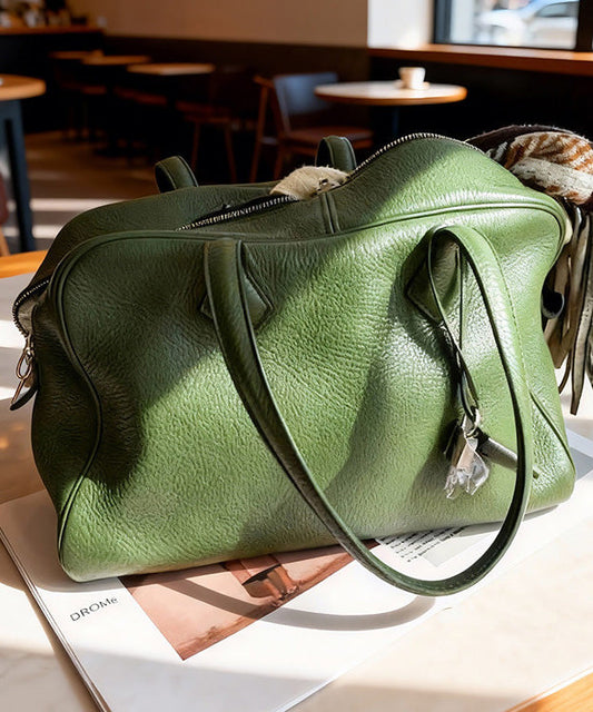 New Green Large Capacity Durable Calf Leather Tote Bag