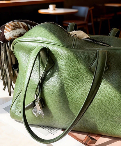 New Green Large Capacity Durable Calf Leather Tote Bag