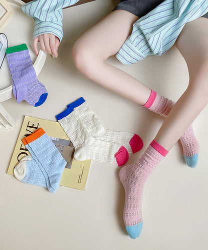 Neue atmungsaktive Mesh-Socken mit Hohlmuster, mittelhoch bis zur Wade